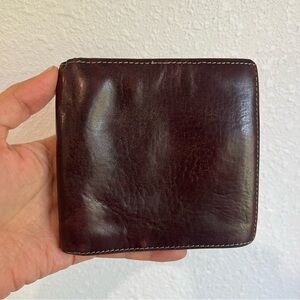 Bosca Hand stained brown leather wallet made in USA